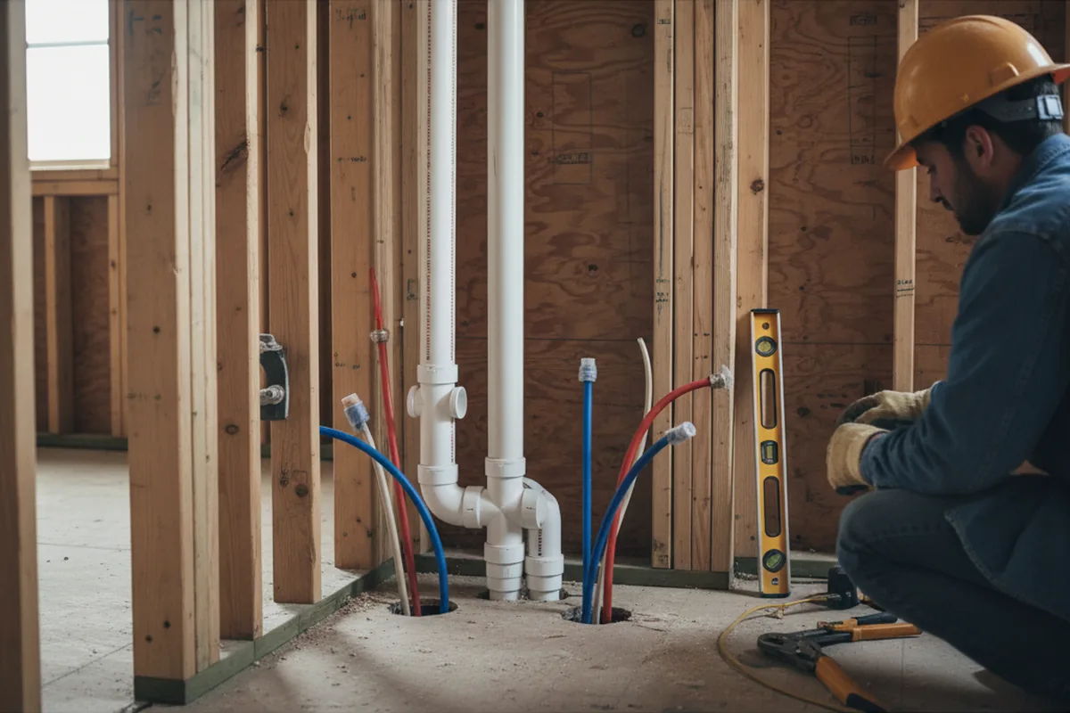 Drain and supply rough-in during Leak Detection in Lewisberry